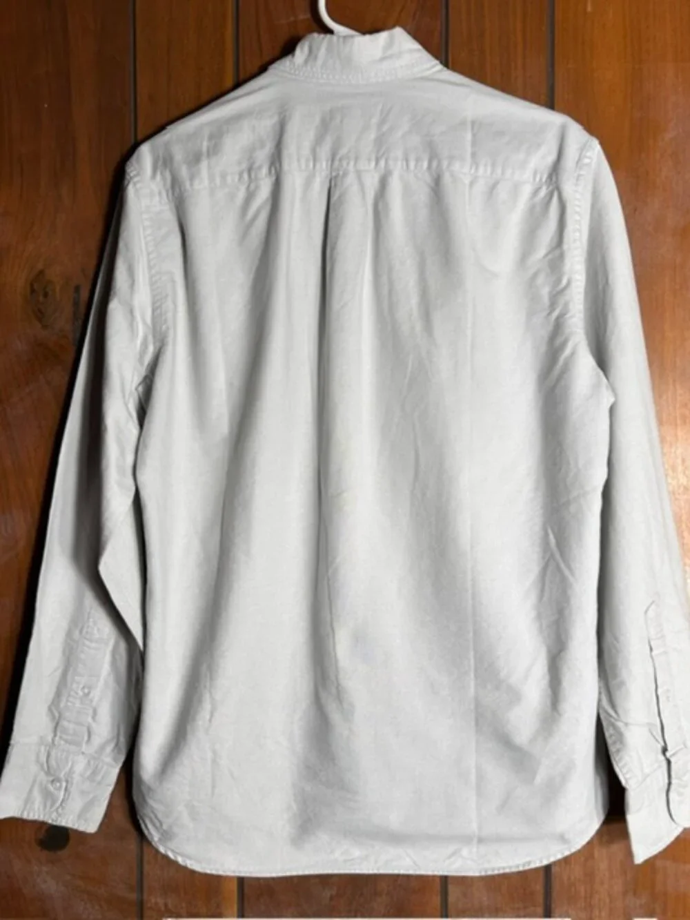 J.Crew Flex Oxford Button Down Mens Sx Med Light Gray Slim-Fit Chest Pocket